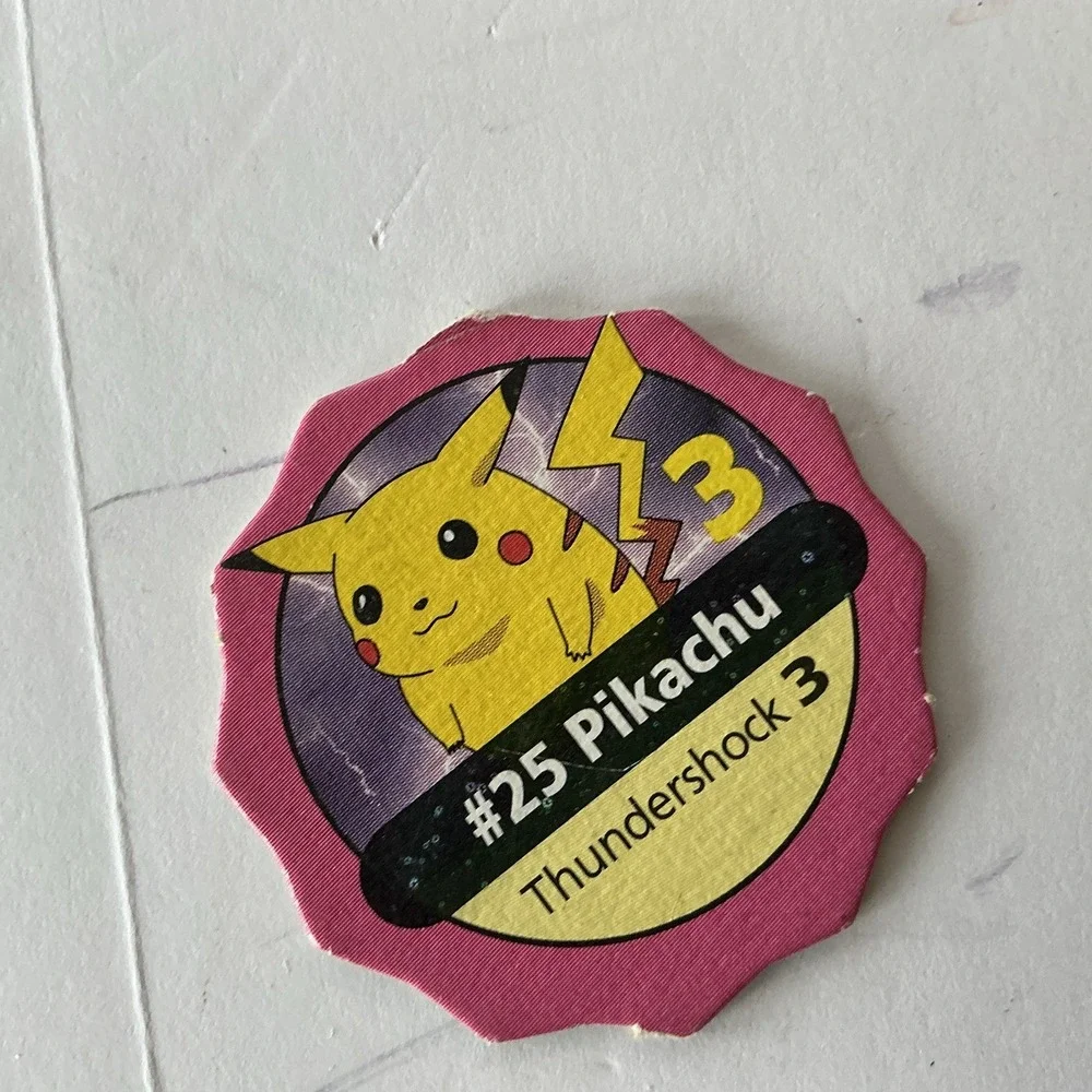 Pokemon Starter Pogs Milk Caps Lot 6 Pikachu Charmander Bulbasaur‎ Vintage